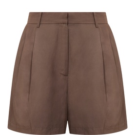 Solid Pleated Shorts