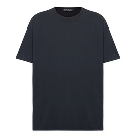Our Legacy black crew neck cotton T-shirt, short sleeves, relaxed fit, flat lay
