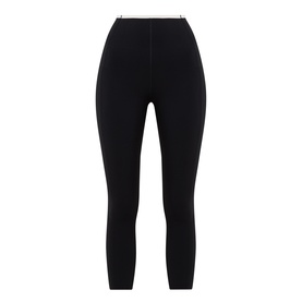 Sweaty Betty black high-waist cropped leggings with smooth finish and invisible waistband detail