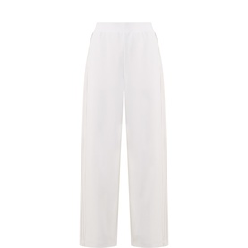 Sweaty Betty ecru beige wide-leg trousers with elasticated waist and contrast stripe detail to sides
