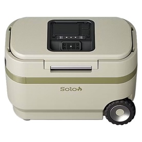Solo Stove Windchill 47 Cooler & Fan in sage green, wheeled portable cooler with integrated fan unit on top