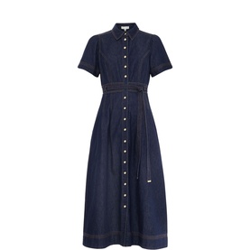 Aven Belted Denim Shirt Dress