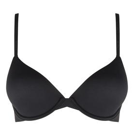 Calvin Klein Full Cup Bra in black, smooth moulded cups with underwire and adjustable thin straps