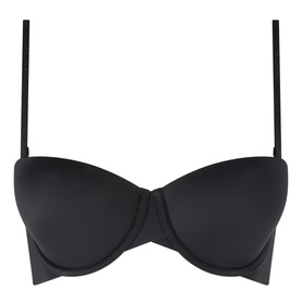 Calvin Klein Strapless Bra in black, moulded cups with removable straps, smooth finish