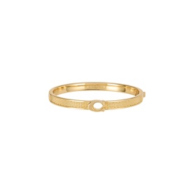 Coach Logo Textured Hinge Bangle Bracelet in shiny gold-tone brass with engraved logo detailing, textured finish, and hinge closure