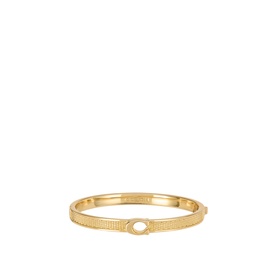 Logo Textured Hinge Bangle Bracelet