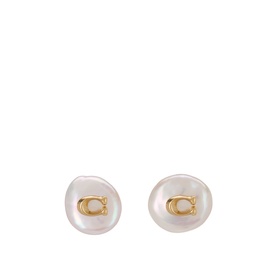 Logo Pearl Stud Earrings