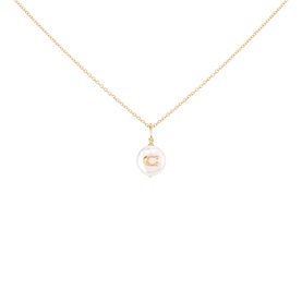 Logo Pearl Pendant Necklace