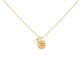 Logo Textured Pendant Necklace