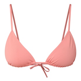 Eres pink triangle bikini top with adjustable thin straps and tie-detail underband in smooth fabric