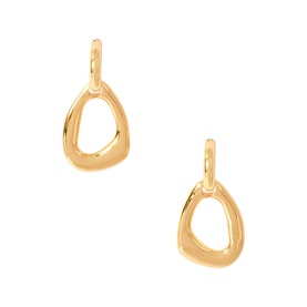 Mint Velvet gold open-loop drop earrings with polished organic teardrop pendants on small hoop fittings