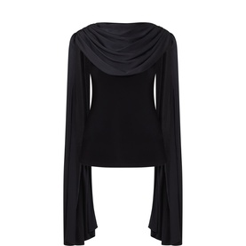 Scarf Collar Fitted Blouse