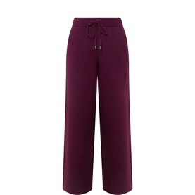 Joseph Ribkoff purple wide-leg trousers with drawstring waistband and side pockets, relaxed fit