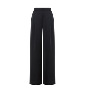 Joseph Ribkoff black wide-leg high-waist trousers with front pleats, 100% polyester