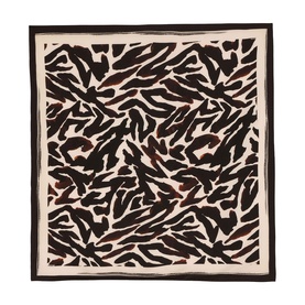Jigsaw cream scarf with bold black abstract animal print pattern and dark border edge.