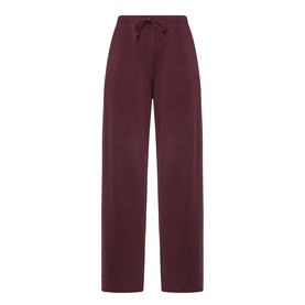 American Vintage Atubay Drawstring Wide Leg Sweatpants in Lie de Vin, wide-leg silhouette with drawstring waist and side pockets