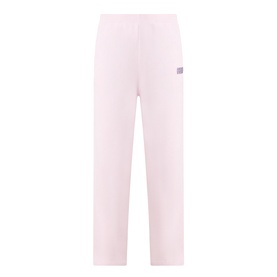 American Vintage sweat bottom in Petale Vintage pale pink, straight-leg cut with small logo badge at hip, 100% cotton
