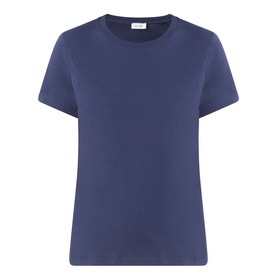 American Vintage Apoly Solid T-Shirt in Night Star, crew neck, short sleeves, straight hem, 100% cotton