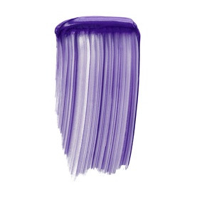 Benefit mascara swatch in Electric Purple, showing vivid violet tone with lighter streaks through textured brush stroke