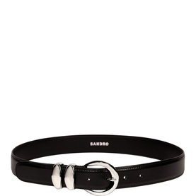 Round Buckle Leather Belt