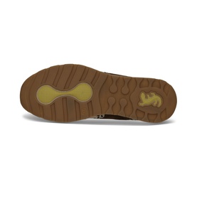 Salamander brown women's shoe sole detail, showing tan rubber outsole with textured tread pattern and brand logo