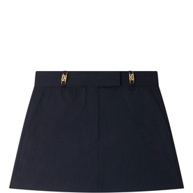 Pinstripe Logo Mini Pencil Skirt
