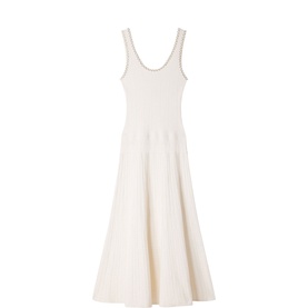 Embellished Knitted Flared Dress