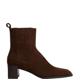 Suede Metal Toe Ankle Boots