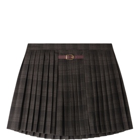 Checked Mini Pleated Skirt