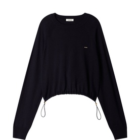 Logo Drawstring Knitted Sweater