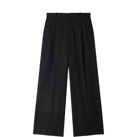 Pinstripe High-Rise Wide Leg Trousers