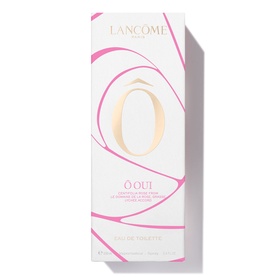 Lanc&ocirc;me &Ocirc; Oui Eau de Toilette in white and pink decorative rectangular box packaging