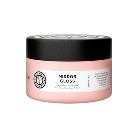 Maria Nila Mirror Gloss Hair Mask in a pink jar with white lid, medium-sized treatment pot with branded label