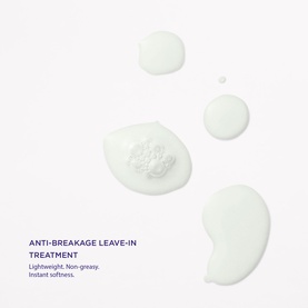 Maria Nila Anti-Breakage Leave-In Treatment texture swatches showing lightweight, non-greasy cream consistency on white background
