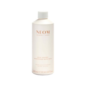 Neom Organics Real Luxury Magnesium Bath Milk refill bottle in natural, cream packaging, 500ml