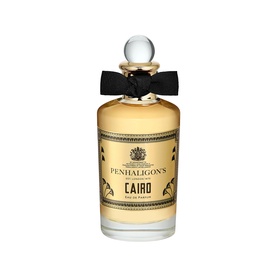 Penhaligon's Cairo Eau de Parfum in amber glass bottle with gold detailing and black bow stopper