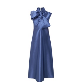Lauren Bow Satin Dress