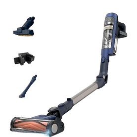 Shark PowerDetect Speed Pet Cordless Vacuum in Ultramarine Blue, shown with three attachments including pet tool and crevice nozzle