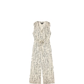 Dashed Spot Drawstring Jumpsuit