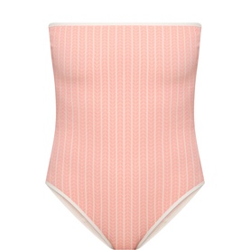 Solaire Chevron Strapless Swimsuit