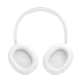 JBL Tune 730BT Wireless Over-Ear Headphones in white, padded ear cushions and adjustable headband, front view