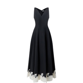 Mira Lace-Trim Flared Dress