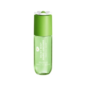 Marc Jacobs Daisy Mist Tropical Glow Hair and Body Mist in green bottle with daisy flower cap detail