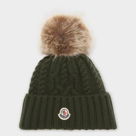 Logo Badge Pom Beanie Hat