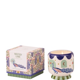 A Dopo Peacock Ceramic Candle - Misted Lime