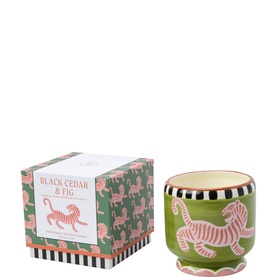 A Dopo Tiger Ceramic Candle - Black Cedar & Fig