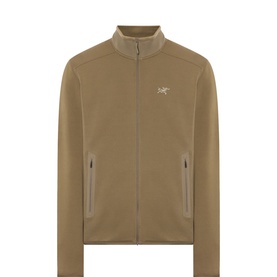 Arcteryx Casual Jacket in Mongoose, zip-through fleece with stand collar, side zip pockets and logo embroidery at chest
