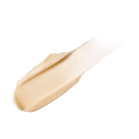 Fenty Skin lip care product swatch in a creamy ivory-beige tone, shown as a curved smear texture
