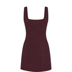 Cotton Jersey Mini Dress Currant