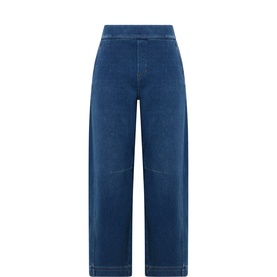 Denim Barrel Leg Track Pants